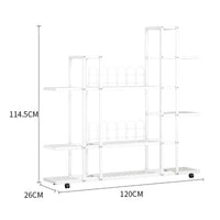 Garvee Plant Stand Mensola angolare con ruote Robusto ferro impermeabile per soggiorno Balcone Giardino Nero