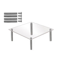 Garvee Supporto Acrilico Quadrato per Torte e Dolci Trasparente con Gambe Metalliche Robusto Espositore Professionale per Cupcake per Feste e Matrimoni