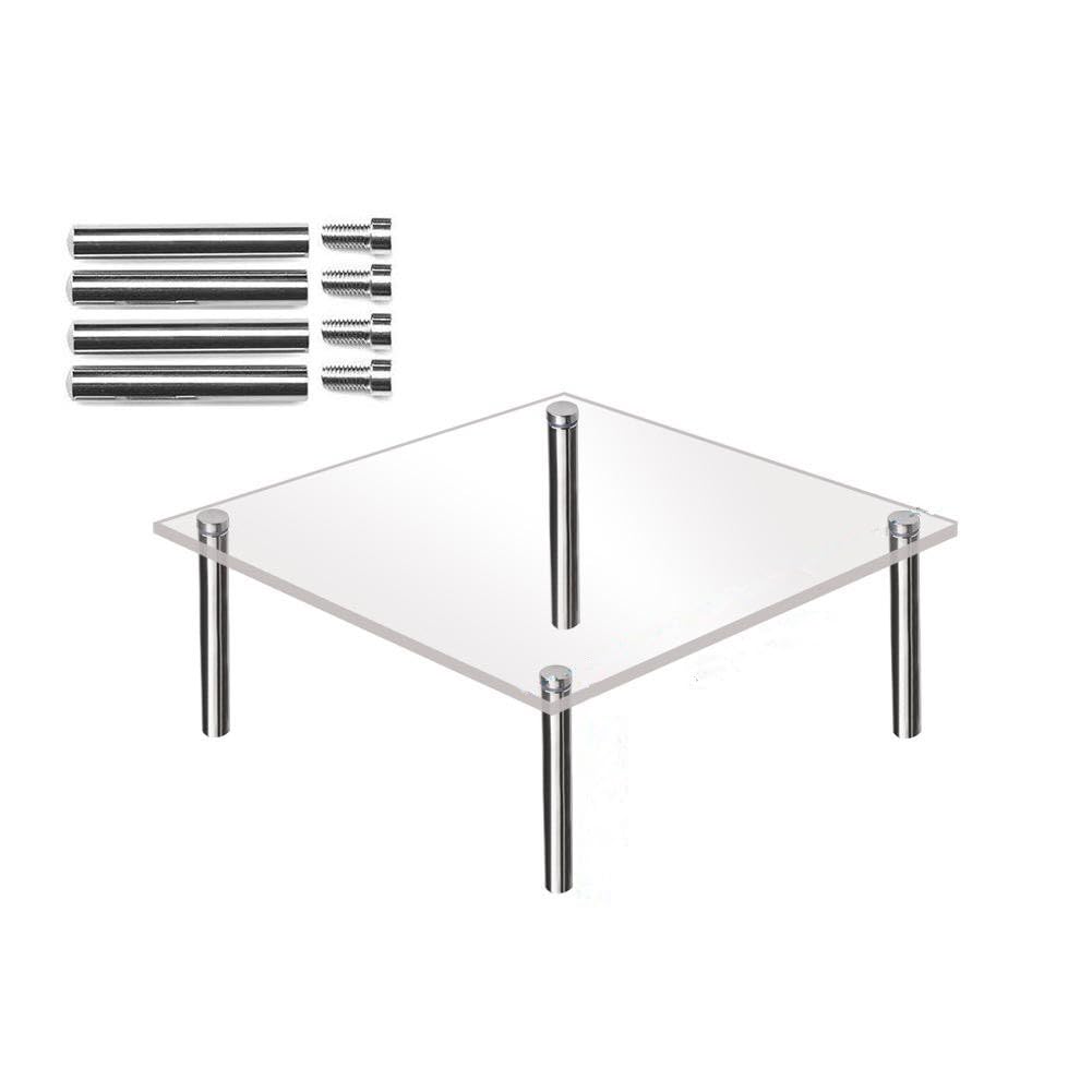 Garvee Tortenständer Acrilico Trasparente 20cm Mit Robuste Metallbeine Für Hochzeiten Und Feste Quadratisch Transparent