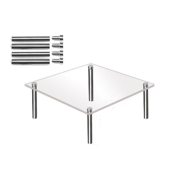 Garvee Tortenständer Acrilico Trasparente 20cm Mit Robuste Metallbeine Für Hochzeiten Und Feste Quadratisch Transparent