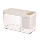 Garvee Kit Acquario Starter Piccolo con Foro Superiore Traspirante, Ampia Apertura, Copertura ABS, Vista Chiara per Ufficio e Soggiorno - crema