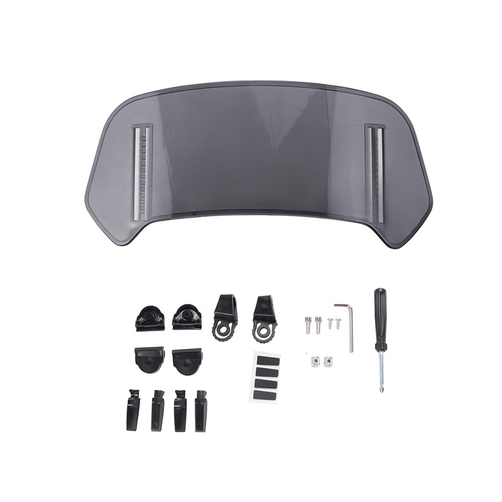 Estensione per parabrezza moto Garvee ABS regolabile con clip trasparente universale per scooter e bici