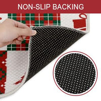 Tappetino da cucina natalizio Garvee, set da 2 pezzi, antiscivolo e lavabile per cucina e corridoio, 40x60+40x120 cm, multicolore