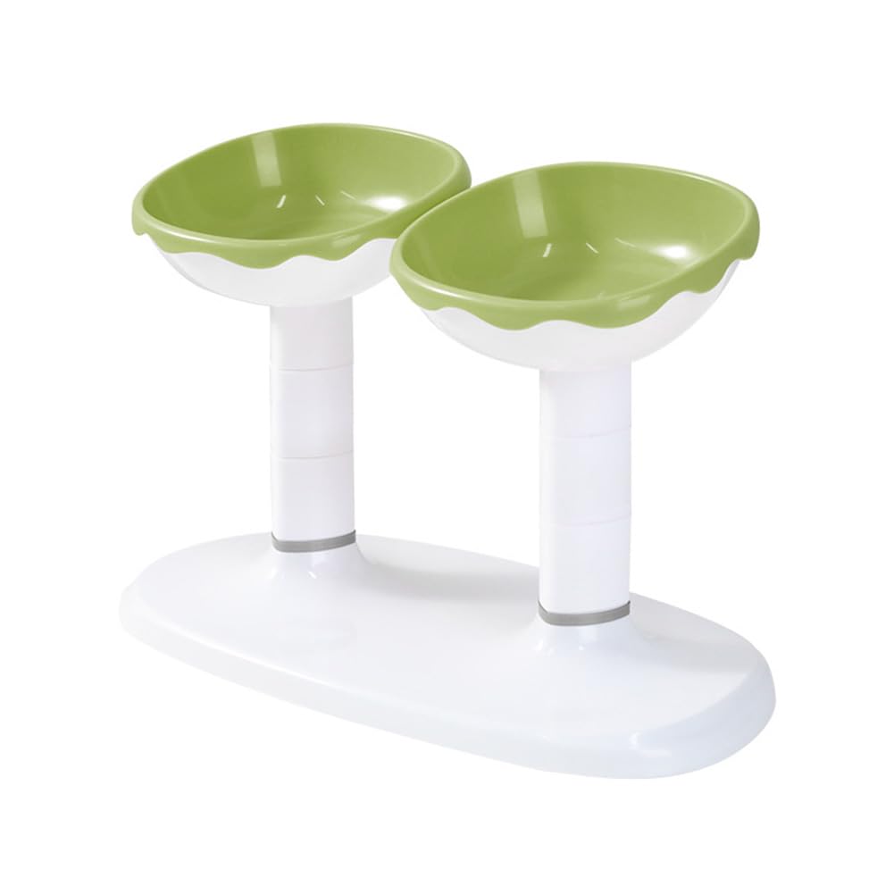 Garvee Ciotola Per Gatti Regolabile Altezza Sollevata Antiscivolo Set Cibo Acqua Interni Plastica Resistente Design Ergonomico