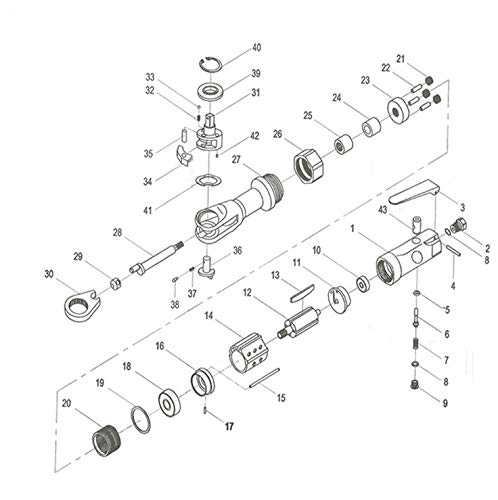 Garvee Chiave a Cricchetto Pneumatica Compatta 1/4" & 3/8" - 250 U/min, 20 Nm - Lega Robusta - Design Leggero - Riparazioni Auto, Macchinari, Cantieristica, Blu