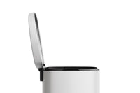 Pattumiera da cucina in metallo Garvee da 13 galloni/50 litri con coperchio, chiusura ammortizzata, pedale per cucine e uffici, bianca, maniglia ergonomica, compatta