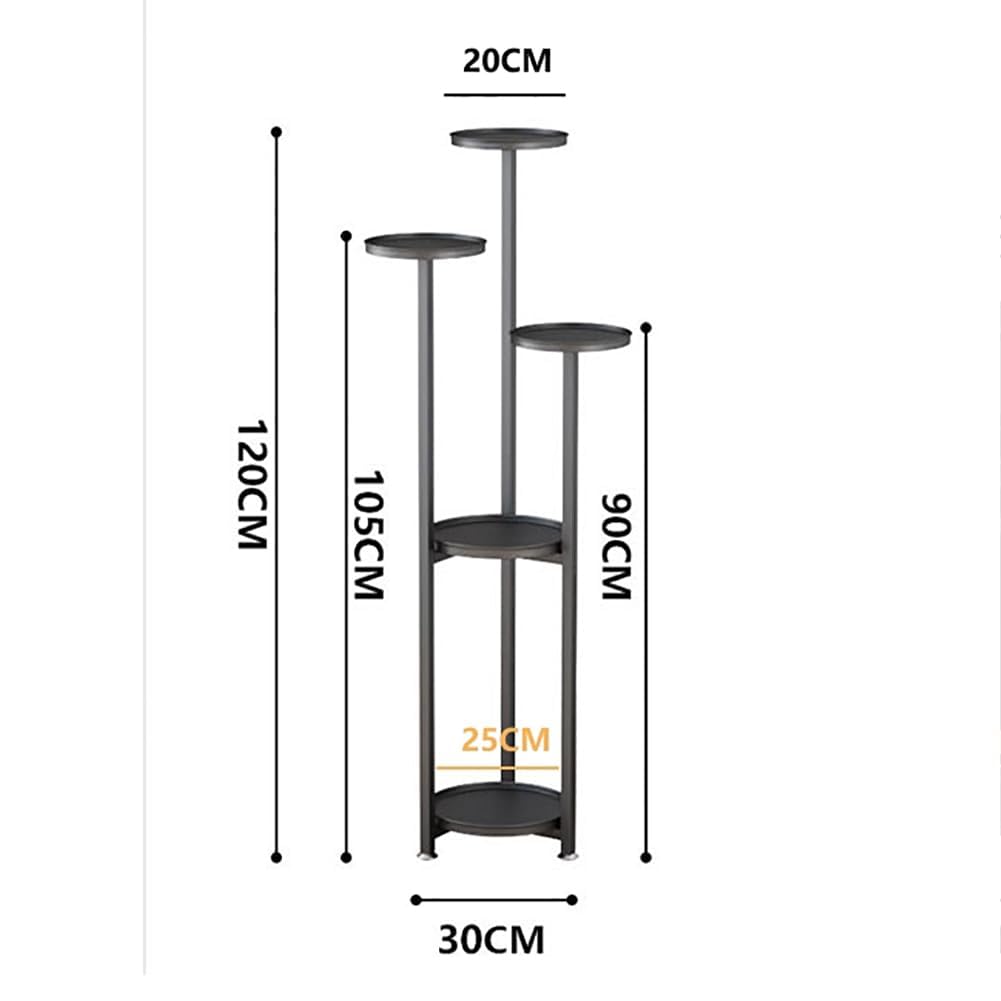 Supporto per piante multilivello Garvee, mensola angolare, altezza 120 cm, acciaio dorato e bambù, per soggiorno, balcone, salvaspazio
