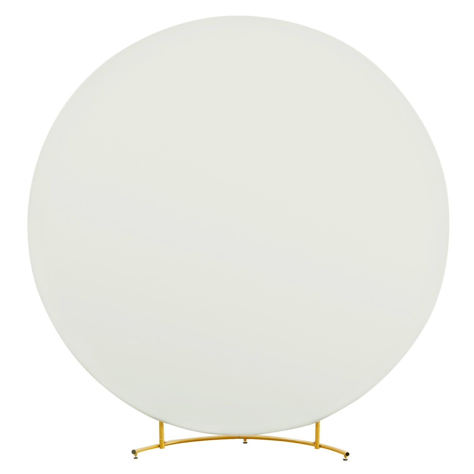 Copertura rotonda in tinta unita con fondo con cerniera, 2,2 m, avorio, per decorazioni per feste, feste di compleanno, banchetti