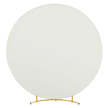 Copertura rotonda in tinta unita con fondo con cerniera, 2,2 m, avorio, per decorazioni per feste, feste di compleanno, banchetti