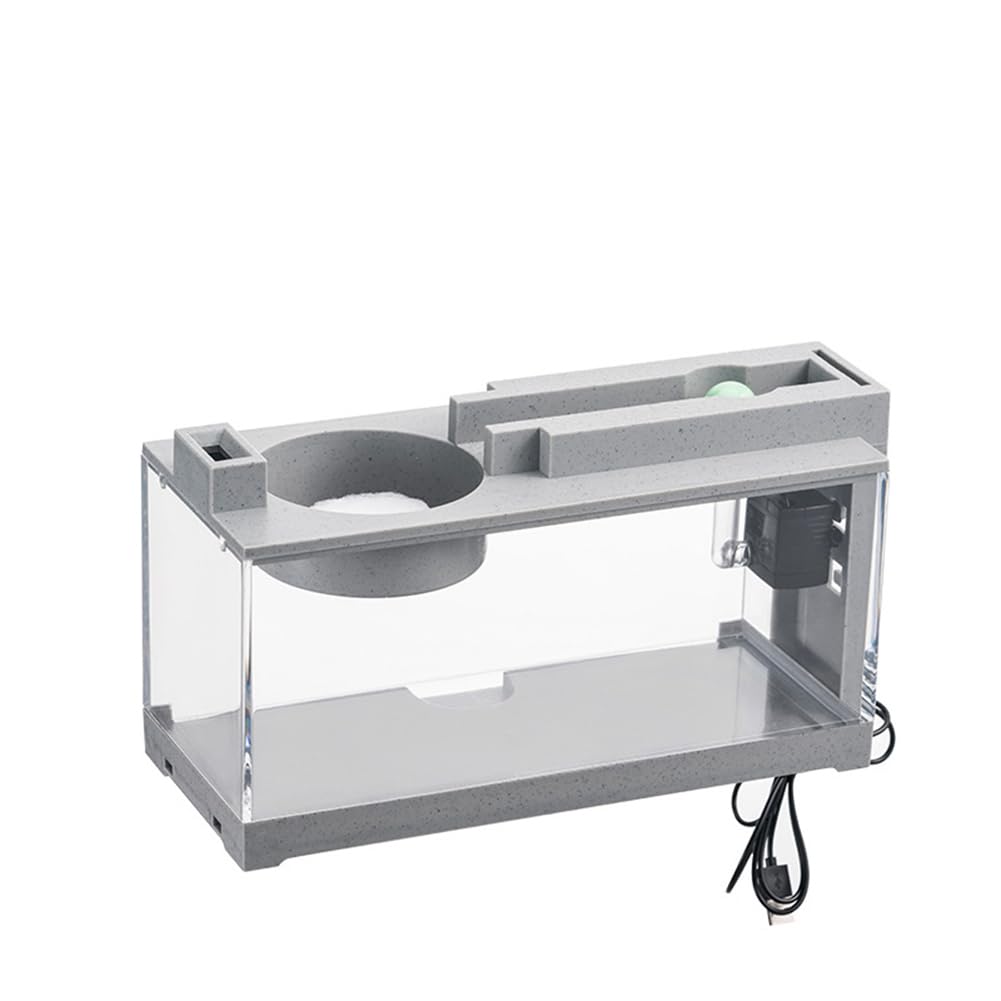 Garvee Micro Landscape Aquarium Set completo con filtro a flusso d'acqua silenzioso per la decorazione della scrivania dell'ufficio 31,5x13x16,5 cm trasparente