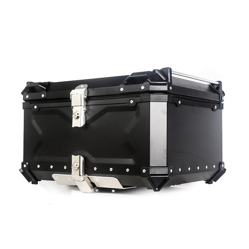 Bauletto per moto Garvee da 80 litri in lega di alluminio con serratura di sicurezza per viaggi, impermeabile, robusto, versatile, argento
