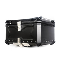 Bauletto per moto Garvee da 80 litri in lega di alluminio con serratura di sicurezza per viaggi, impermeabile, robusto, versatile, argento