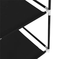 Armadio Garvee Armadio pieghevole con ripiani e asta appendiabiti per camera da letto Cabina armadio 110 x 45 x 175 cm Tessuto Nero