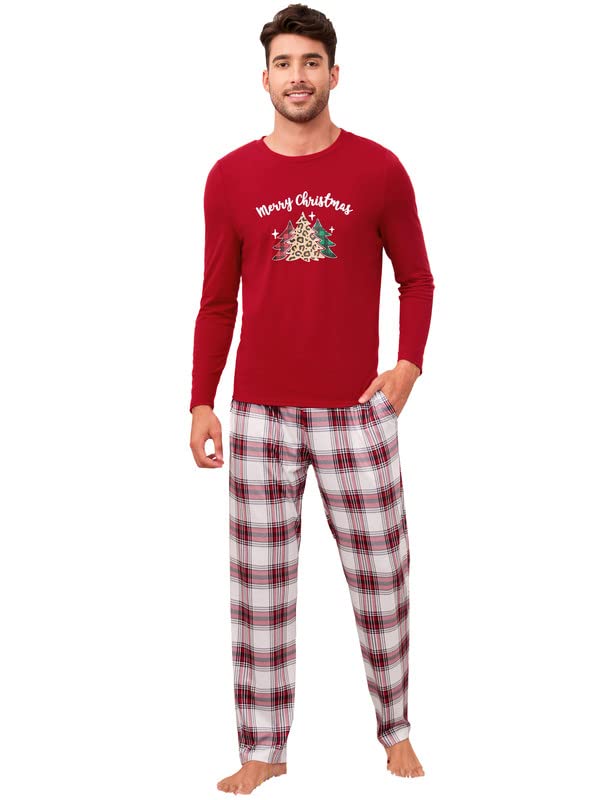 Garvee Christmas Family Pigiama natalizio a maniche lunghe, due pezzi, rosso XL, comodo e caldo per le feste in famiglia