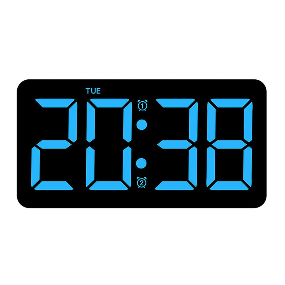 Orologio da parete digitale a LED GARVEE con telecomando, display di temperatura e umidità, 10,5 pollici, plastica, ampio display, soggiorno