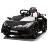 Garvee Auto Elettrica per Bambini 12V Lamborghini con Licenza Ufficiale Nero, Luci LED, Controllo Remoto, 2 Velocità, 3-8 Anni - Negro