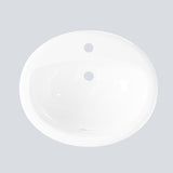 Garvee Lavabo da Bagno Semi-Recesso in Ceramica Rotondo 51.4x43.2x19.4 cm, Foro Singolo, Design Moderno, Resistente e Facile da Pulire, Ideale per Case e Appartamenti - Semi Recessed Round Single Hole
