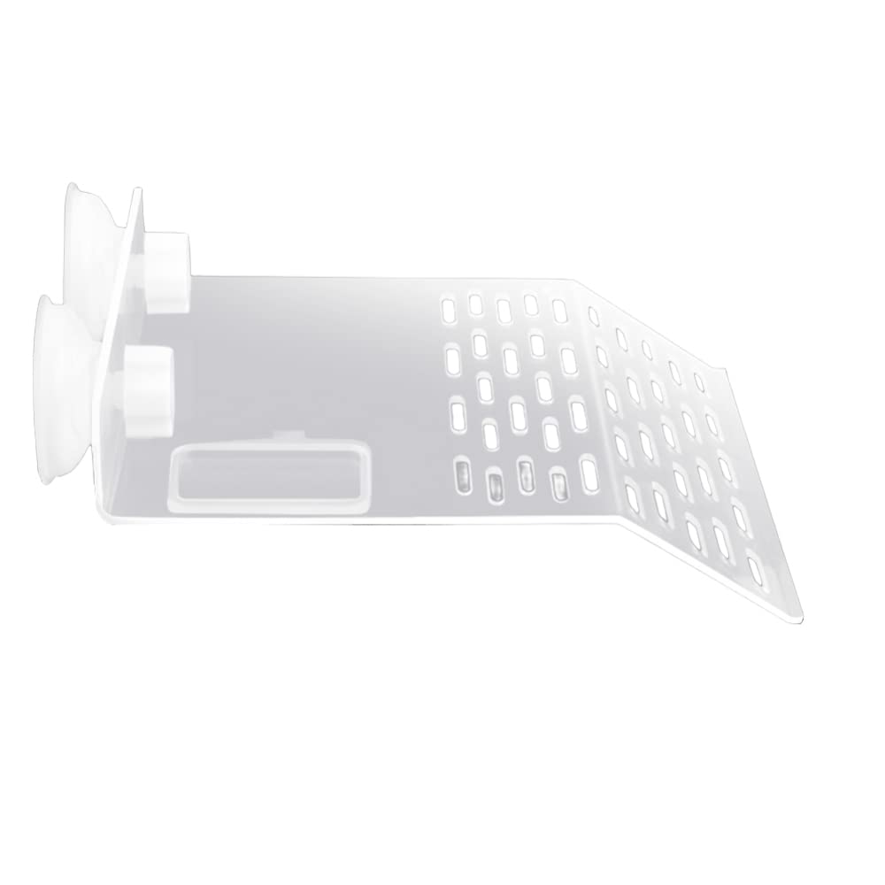 Garvee, grande piattaforma prendisole per tartarughe con 2 ventose per acquario, bianco
