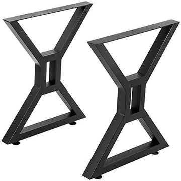 Gambe per tavolo in metallo Garvee a forma di X, 71 cm, nere, gambe robuste per mobili fai da te, carico massimo 400 kg, cuscinetti regolabili, 71 x 61 cm, set da 2