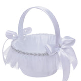 Garvee Mini Cestini di Fiori per Matrimoni con Manico e Fiocco, Portatili e Romantici per Feste di Nozze