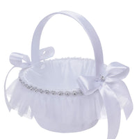 Garvee Mini Cestini di Fiori per Matrimoni con Manico e Fiocco, Portatili e Romantici per Feste di Nozze