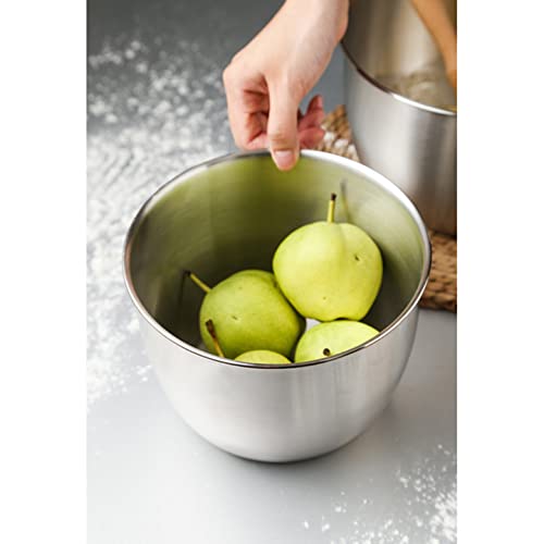 Garvee Ciotola Profonda Anti-Spruzzo in Acciaio Inox 304, Design Impilabile, Bordo Rinforzato, 19x13cm, Finitura Lucida, Per Cucina e Preparazione