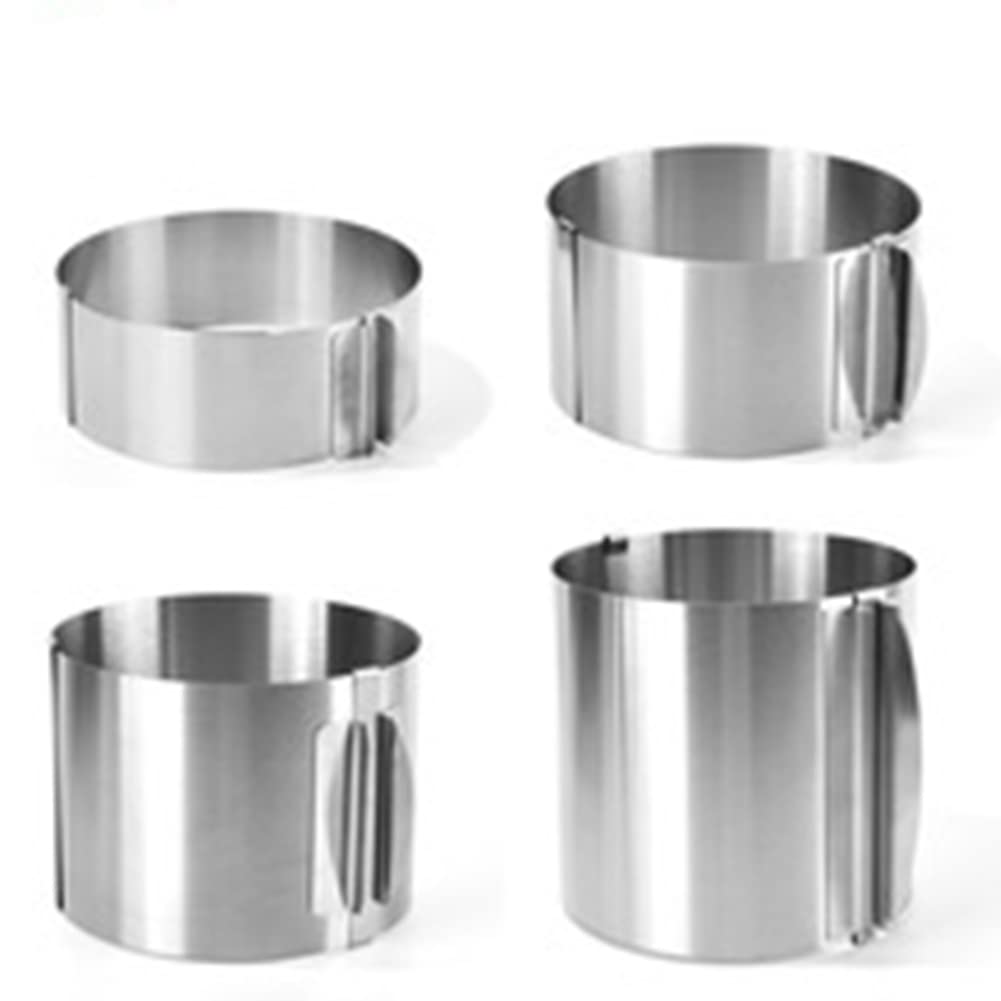Garvee Stampo Regolabile Telescopico per Mousse in Acciaio Inossidabile 430, 2.4-12 Pollici, Altezza Regolabile, Antiruggine per Pasticcerie e Cucina Domestica