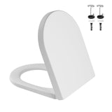 Garvee Copriwater con Chiusura Automatica Bianca - WC Sedile Antibatterico Quick-Release Forma D per Bagni Familiari fino a 150 Kg
