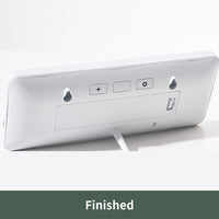 Garvee Sveglia digitale da 8 pollici a LED, orologio da parete e da tavolo con display di temperatura e umidità, ultra sottile, bianco, per ufficio e soggiorno