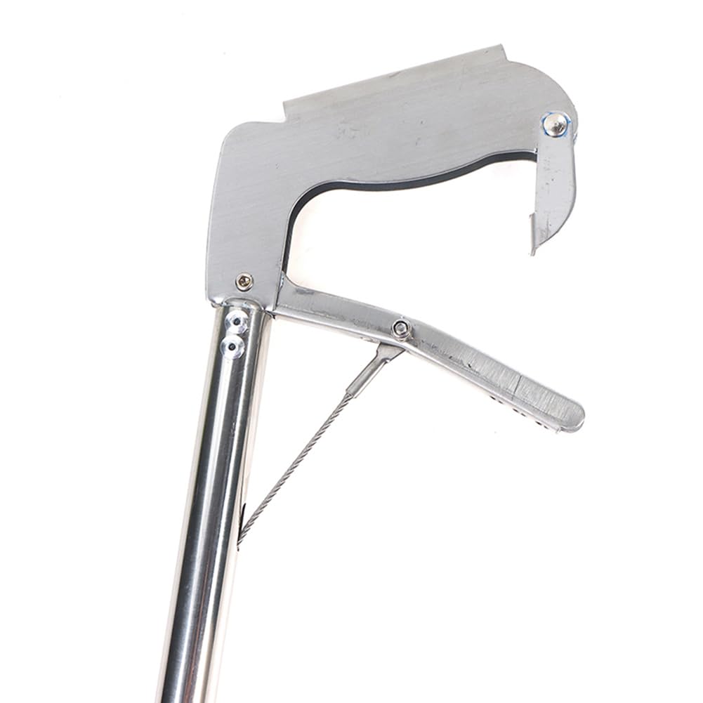 Pinza per serpenti Garvee da 120 cm, extra lunga, in acciaio inox, pieghevole, per catturare rettili, colore argento