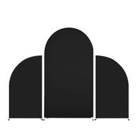 Garvee Arch Backdrop Stand Cover Set - Copertura per arco nuziale in spandex - Doppia faccia - 7.2 piedi a forma di U e 5 piedi a mezzaluna - Nero - Decorazione per feste