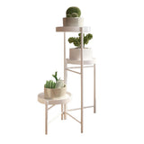 Garvee Portavasi in metallo a 3 ripiani, portafiori per uso interno ed esterno, pieghevole, bianco, altezza 64 cm - Come mostrato