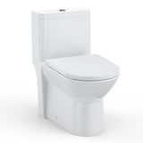 Garvee WC Monoblocco con Doppio Pulsante, Sedile Allungato, Ceramica Resistente, Risparmio Idrico 3/4.8L, Facile Installazione, Bianco per Bagno Moderno - W2121 Elongated D-Shaped Cover, Top Double Row, 3/4.8L, Cupc