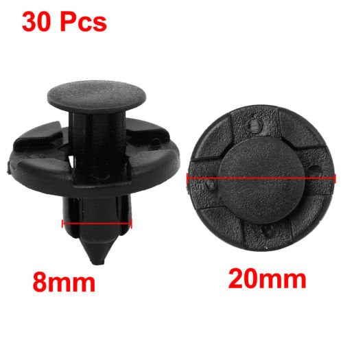 Garvee Set di 30 Clip per Riparazione Auto da 8 mm in Plastica Universale per Paraurti e Parafanghi