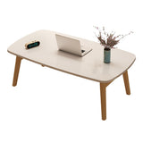 Garvee Tavolino Pieghevole in Legno Bianco, 4 Gambe Robuste, Multifunzionale per Camera e Ufficio, 100x50cm, Salvaspazio