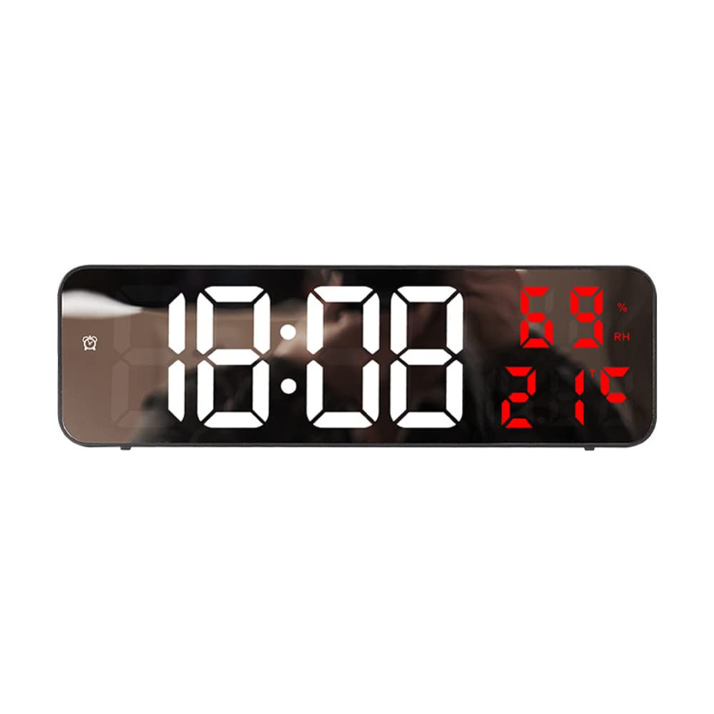 Garvee Grande Orologio da Parete LED Digitale Multifunzionale Rosso 23x7x3,5 cm per Soggiorno e Ufficio
