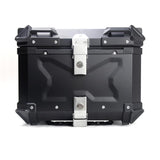 Garvee Top Case Moto 55L Alluminio Nero Impermeabile Serratura Antifurto Piastra Montaggio Universale - 55L-X Nero