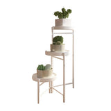 Garvee Portavasi in metallo angolare a 3 ripiani, pieghevole, antiruggine, regolabile in altezza, per balcone, soggiorno, 64 cm, grigio - grigio