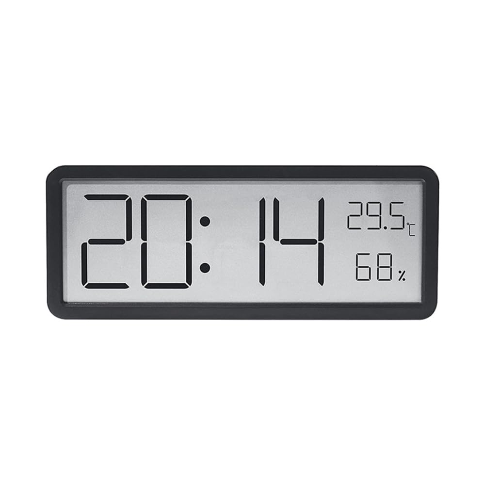 Garvee Orologio Digitale LED Silenzioso con Data, Temperatura e Umidità - Ricaricabile, Design Moderno in Plastica, USB/AAA, 12/24H - Per Camera da Letto e Ufficio