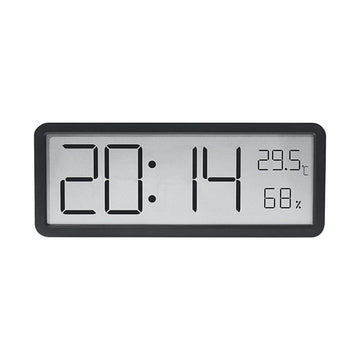 Garvee Orologio Digitale LED Silenzioso con Data, Temperatura e Umidità - Ricaricabile, Design Moderno in Plastica, USB/AAA, 12/24H - Per Camera da Letto e Ufficio