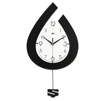 Garvee Orologio da Parete Moderno a Goccia d'Acqua in Ferro e Alluminio, Silenzioso e Preciso, 39x73cm, Nero