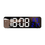 Orologio da parete digitale a LED Garvee con 3 livelli di luminosità, display di temperatura e umidità, sveglia elettronica per camera da letto e ufficio, plastica, montaggio a parete - Come mostrato