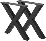 Gambe da Tavolo Garvee Metalliche Nere a Forma di X, Carico Robusto, Acciaio Laminato a Freddo, Rivestimento in Polvere, per Tavolino e Banco da Lavoro
