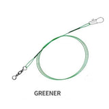 Garvee Set 10 Cavetti Acciaio Inox Verde 20cm Anti-Morso per Pesca - Leader con Girelle e Moschettoni