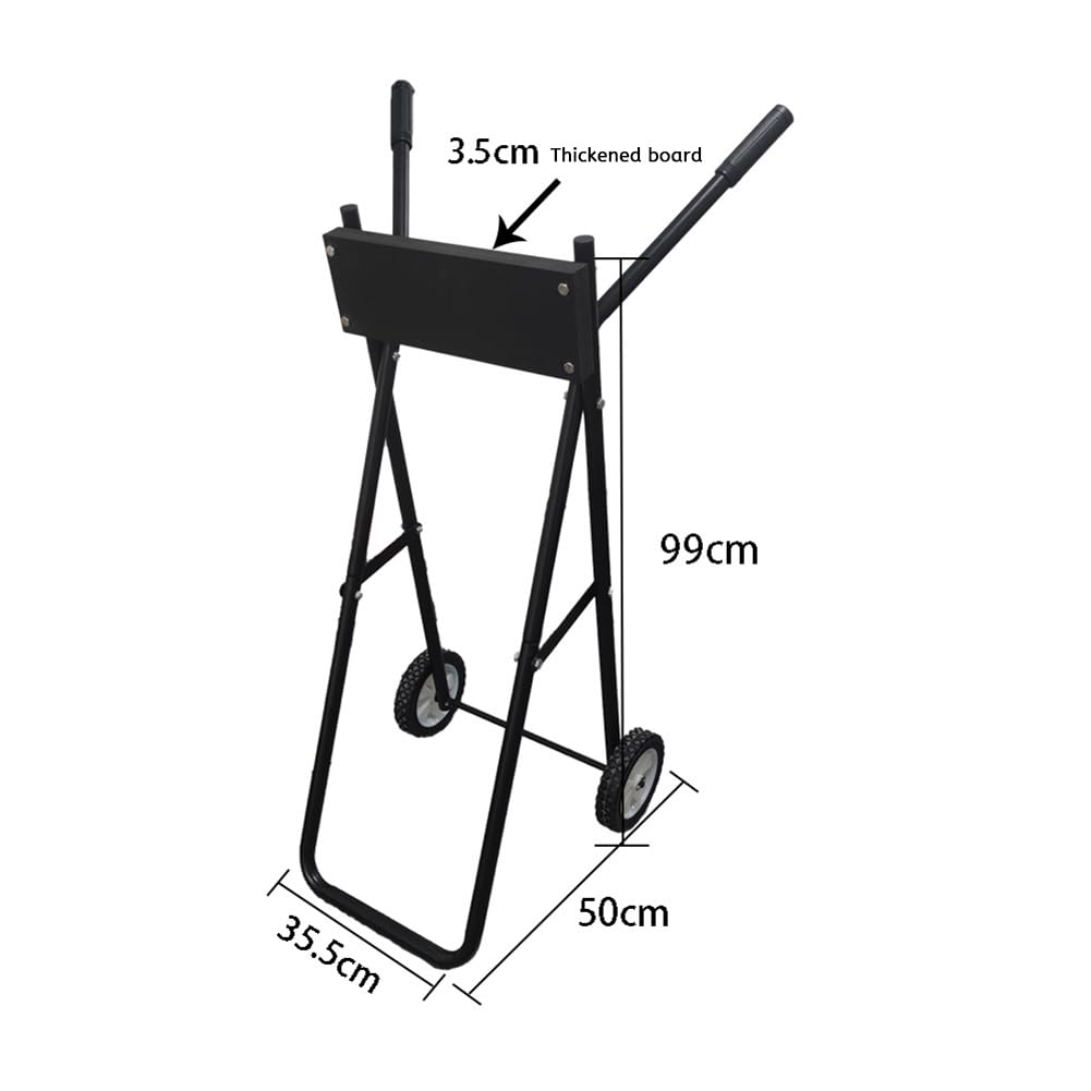Carrello per motore fuoribordo Garvee, capacità 85 kg, supporto pieghevole per riparazione e trasporto imbarcazioni, altezza 99 cm, ferro, nero