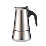 GARVEE Caffettiera Moka Italiana 4 Tazze in Acciaio Inox Compatibile con Induzione Valvola di Sicurezza Manico Ergonomico per Casa e Ufficio - 
