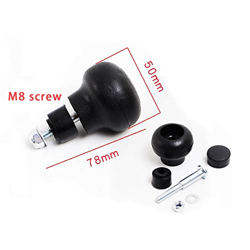 Pomello del volante Garvee da 8 mm, girevole, con impugnatura di potenza per carrelli elevatori e trattori, materiale ABS, superficie liscia, nero