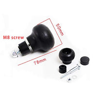 Pomello del volante Garvee da 8 mm, girevole, con impugnatura di potenza per carrelli elevatori e trattori, materiale ABS, superficie liscia, nero