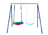 Garvee Portique a Forma di Disco 200 Kg Struttura a V Robusta con Corde Regolabili Sedile Antiscivolo per Giardino e Parco 81/114 cm Nero