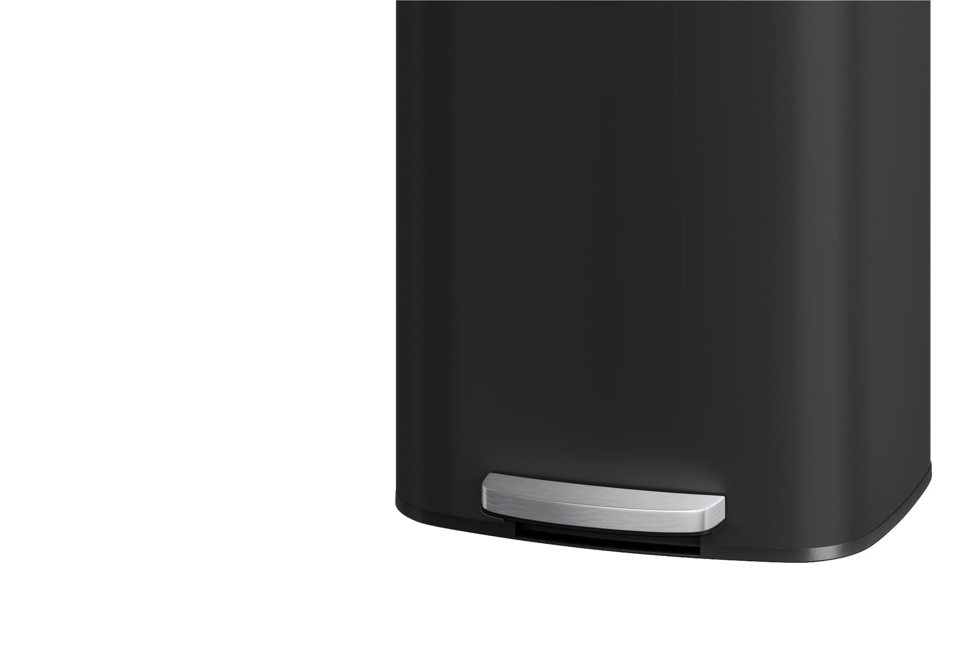 Pattumiera in metallo Garvee da 60 litri con coperchio, antiruggine, chiusura ammortizzata, maniglia ergonomica, nera per cucina e ufficio